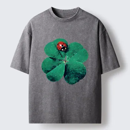 Tokyo-Tiger Ladybug And Lucky Clover Washed T-Shirt