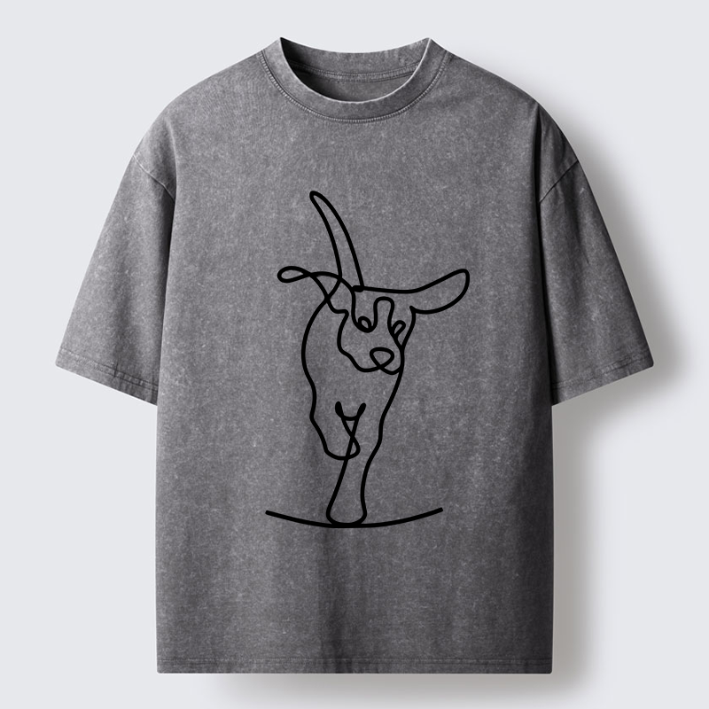 Tokyo-Tiger Minimalist Dog Washed T-Shirt
