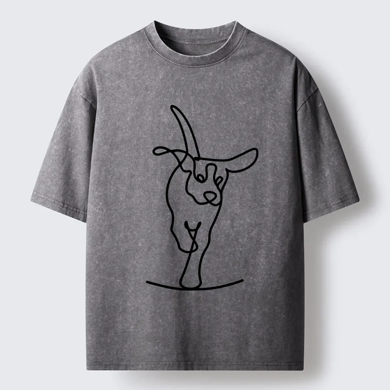 Tokyo-Tiger Minimalist Dog Washed T-Shirt
