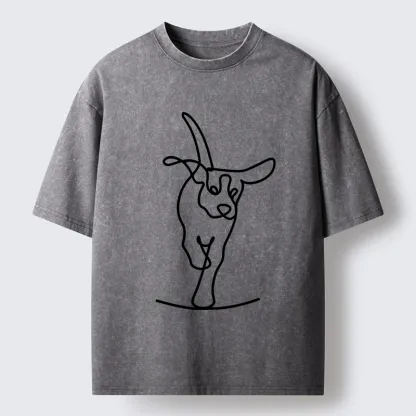 Tokyo-Tiger Minimalist Dog Washed T-Shirt