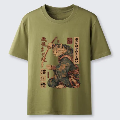 Tokyo-Tiger Retro Cat Japanese Samurai Funny Classic T-Shirt