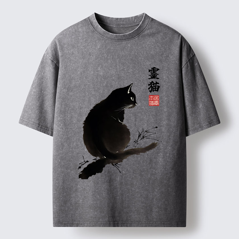 Tokyo-Tiger Mystic Cat Washed T-Shirt