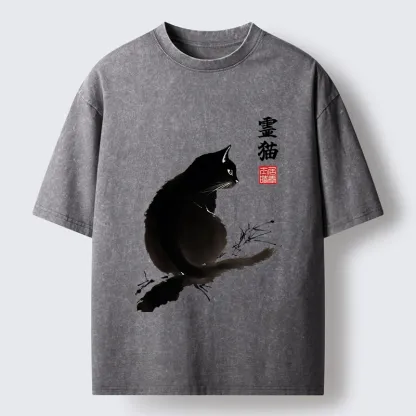 Tokyo-Tiger Mystic Cat Washed T-Shirt