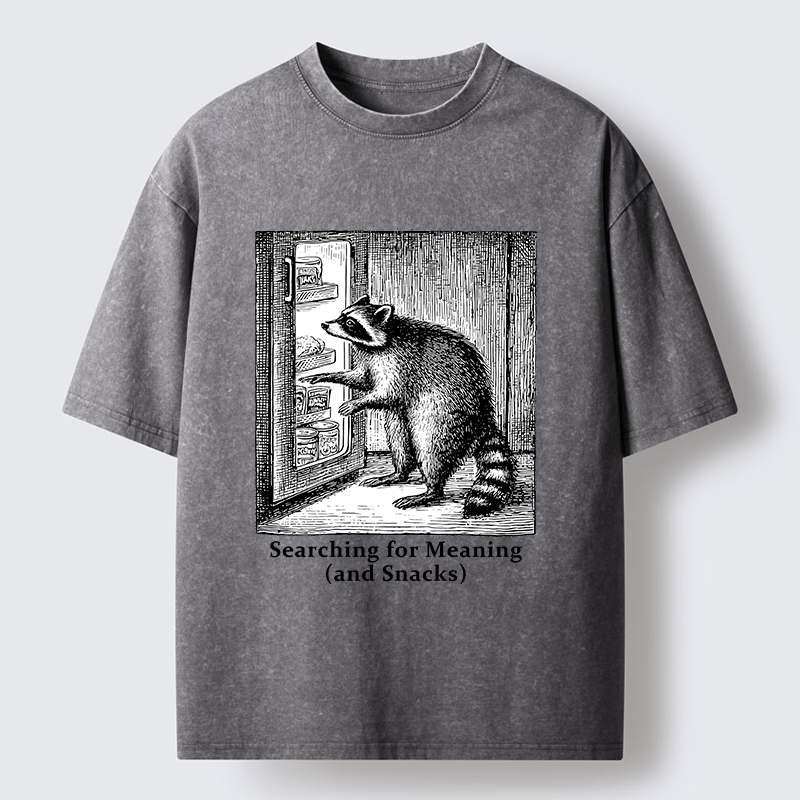 Tokyo-Tiger Raccoon Searching For Items Washed T-Shirt