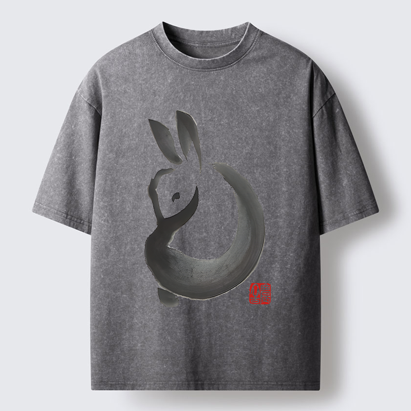Tokyo-Tiger Ink Rabbit Washed T-Shirt