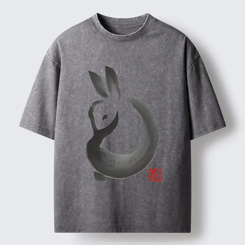 Tokyo-Tiger Ink Rabbit Washed T-Shirt