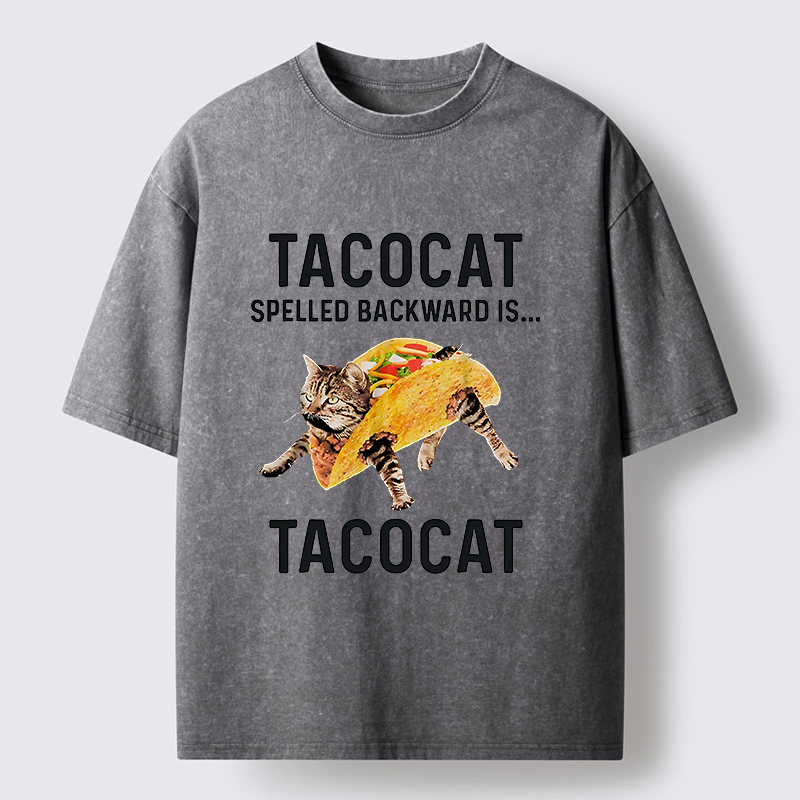 Tokyo-Tiger Tacocat Funny Washed T-Shirt