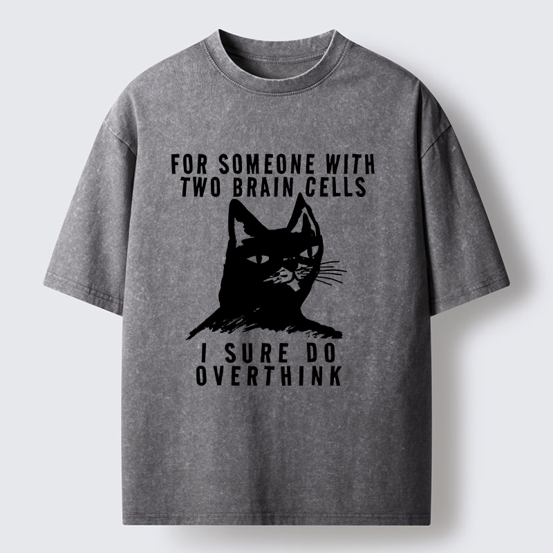 Tokyo-Tiger Overthinking Cat Washed T-Shirt