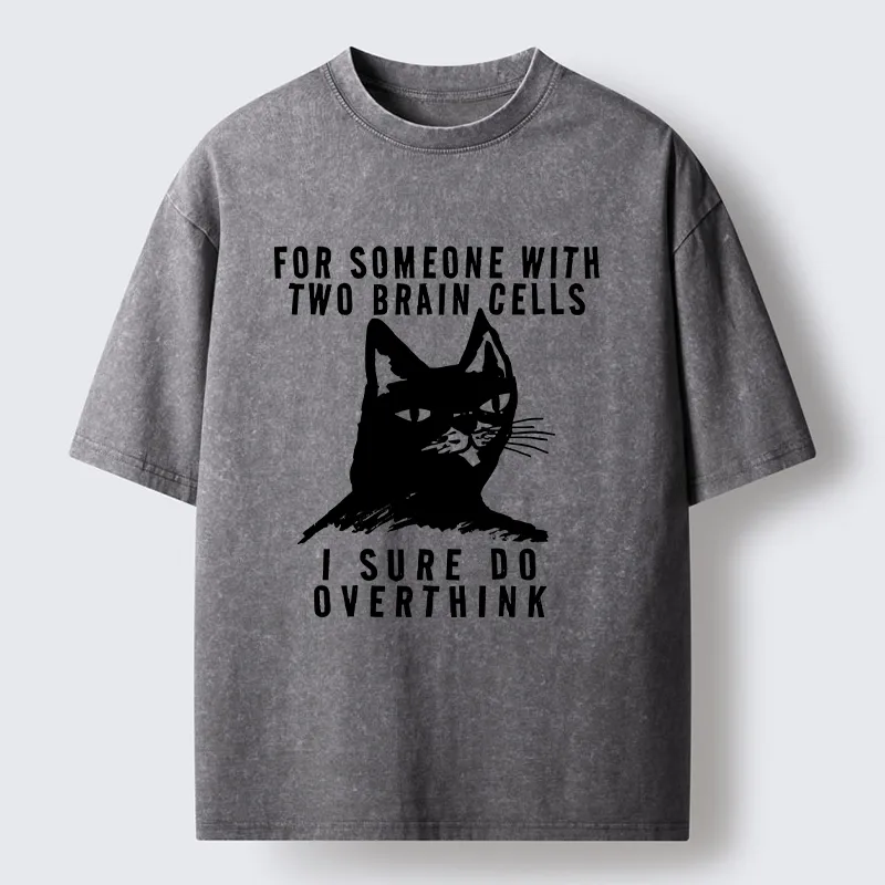 Tokyo-Tiger Overthinking Cat Washed T-Shirt