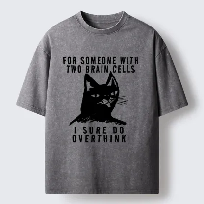 Tokyo-Tiger Overthinking Cat Washed T-Shirt