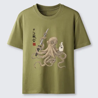 Tokyo-Tiger Octopus Samurai And Sake Classic T-Shirt