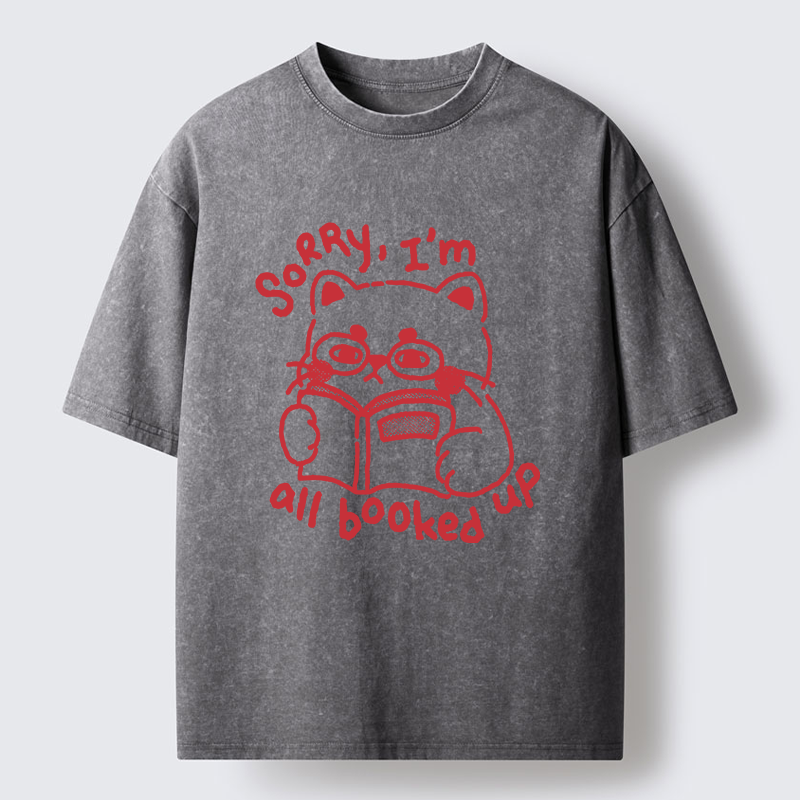 Tokyo-Tiger Booked Up Cat Washed T-Shirt
