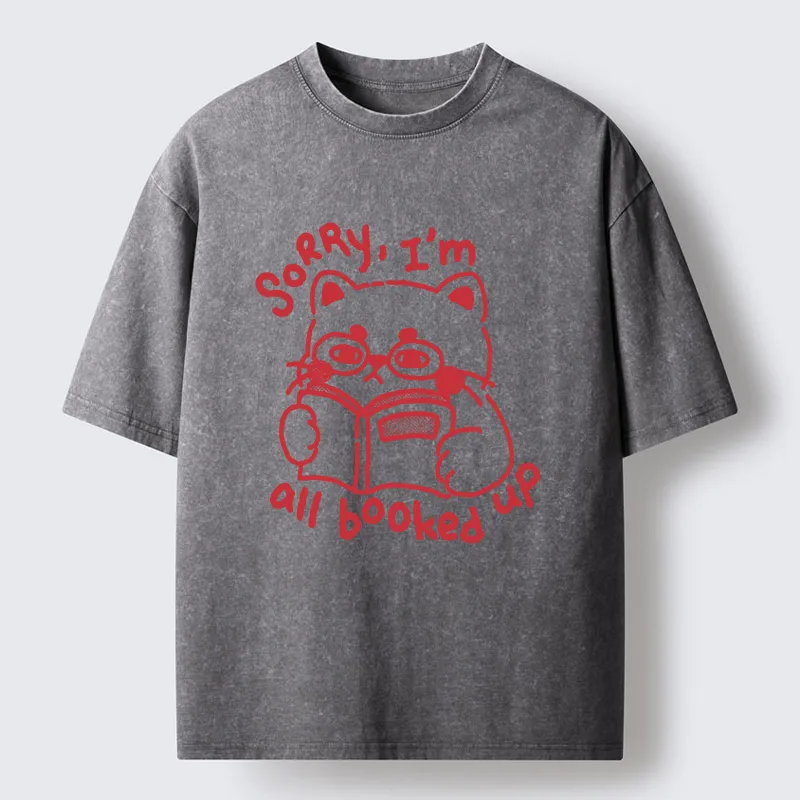 Tokyo-Tiger Booked Up Cat Washed T-Shirt