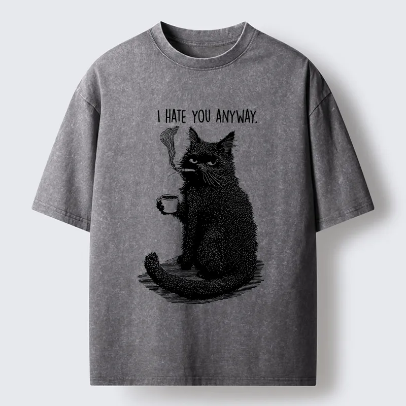 Tokyo-Tiger Cat Hate You Washed T-Shirt