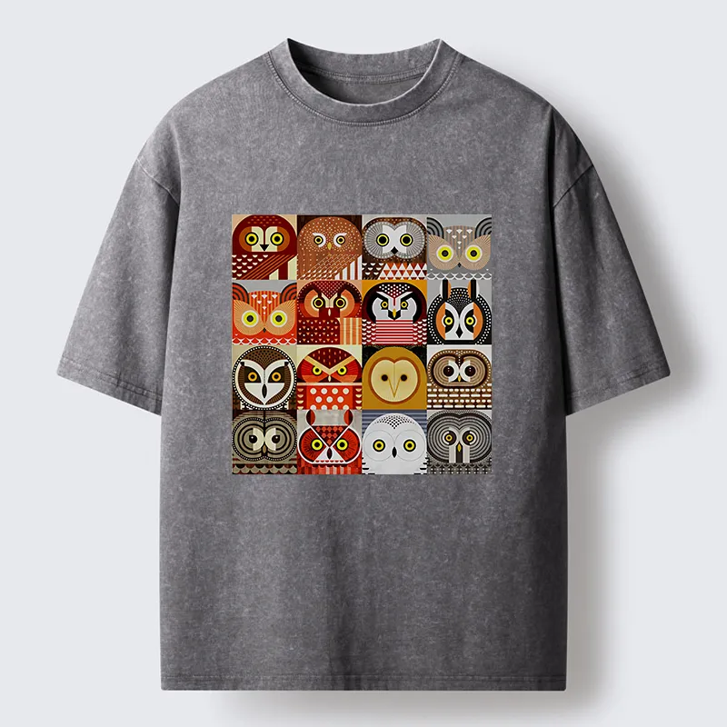Tokyo-Tiger All Kinds Of Owls Washed T-Shirt