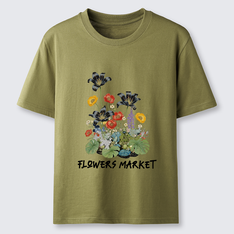 Tokyo-Tiger Beautiful Flowers Market Classic T-Shirt