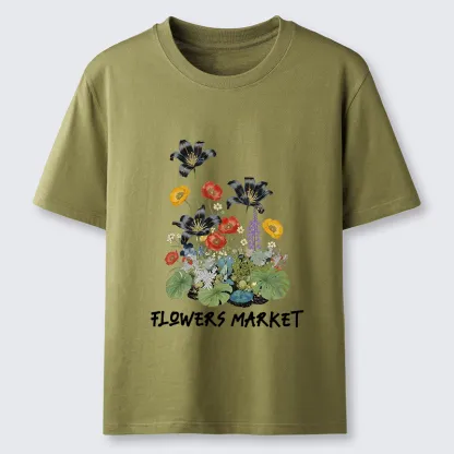 Tokyo-Tiger Beautiful Flowers Market Classic T-Shirt