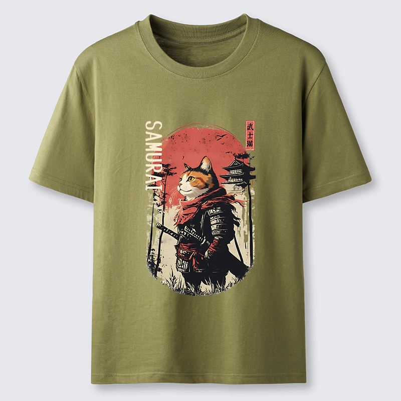 Tokyo-Tiger Lonely Cat Japanese Samurai Classic T-Shirt
