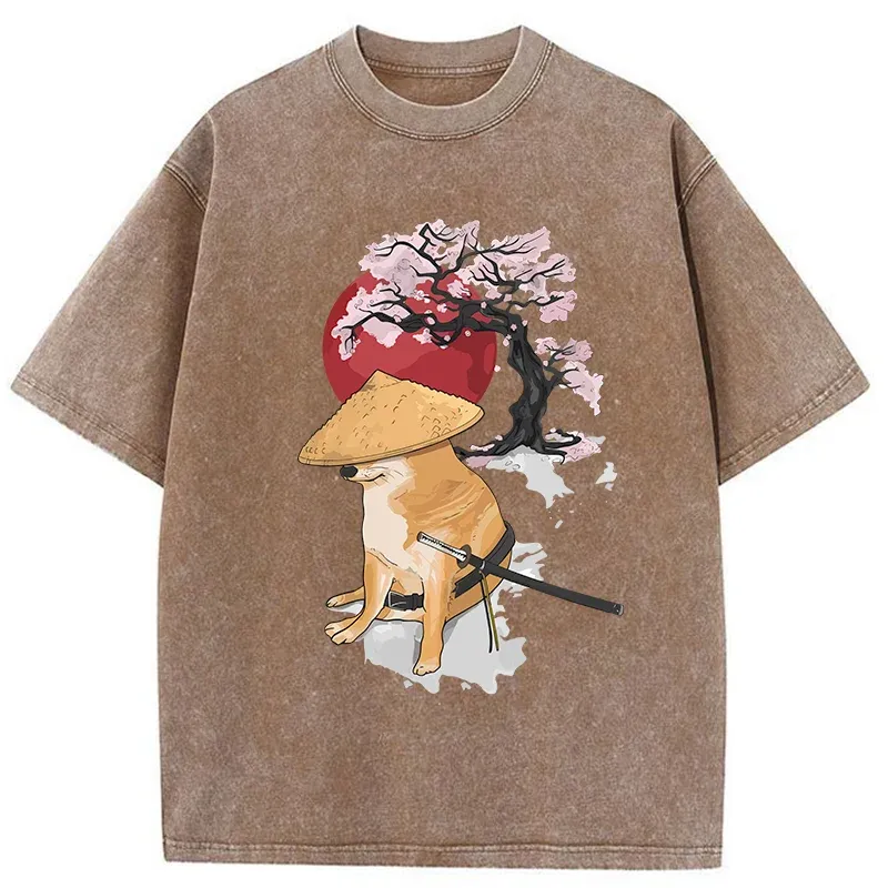 Tokyo-Tiger Vintage Japanese Shiba Inu Washed T-Shirt