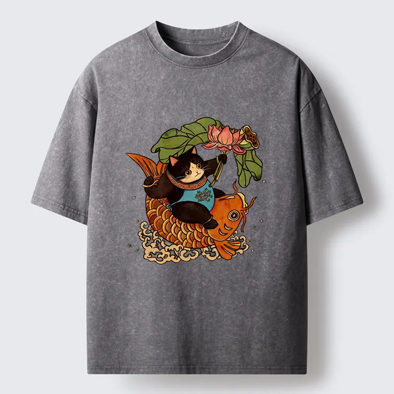 Tokyo-Tiger Chinese New Year Cat Washed T-Shirt