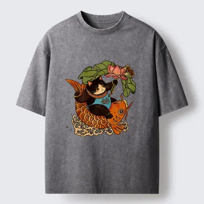 Tokyo-Tiger Chinese New Year Cat Washed T-Shirt