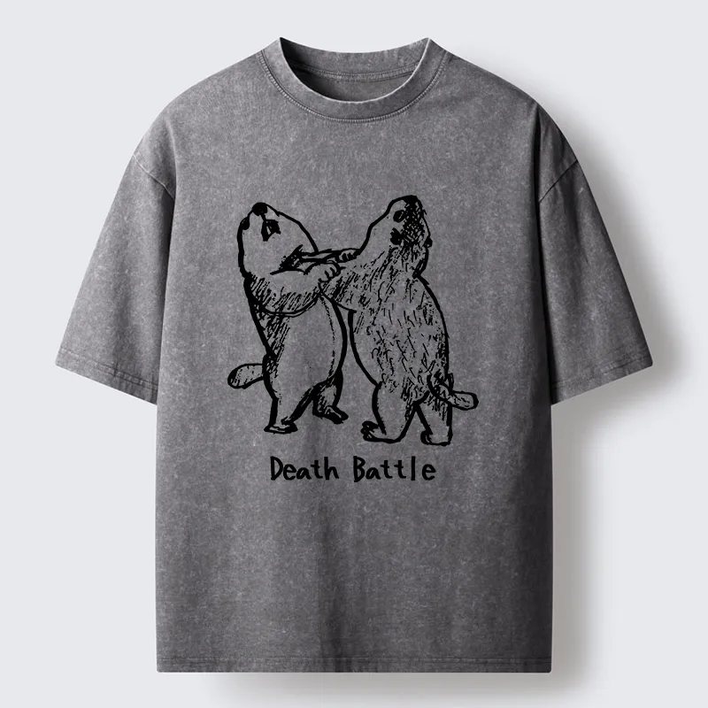 Tokyo-Tiger Groundhog Fighting Washed T-Shirt