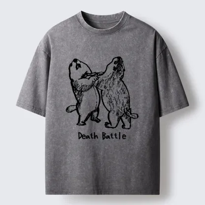 Tokyo-Tiger Groundhog Fighting Washed T-Shirt