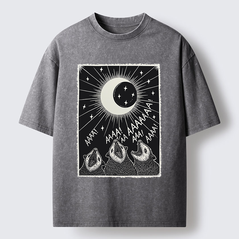 Tokyo-Tiger Howling Opossum Washed T-Shirt