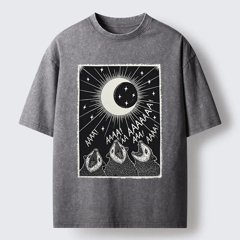 Tokyo-Tiger Howling Opossum Washed T-Shirt