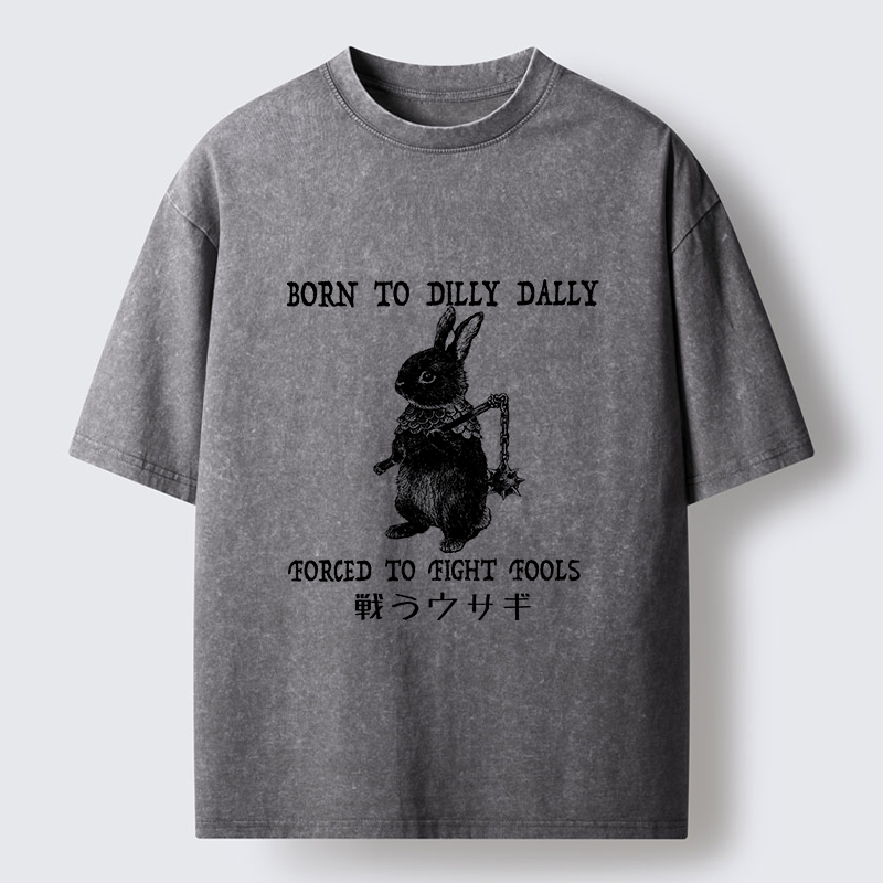 Tokyo-Tiger Fighting Rabbits Washed T-Shirt