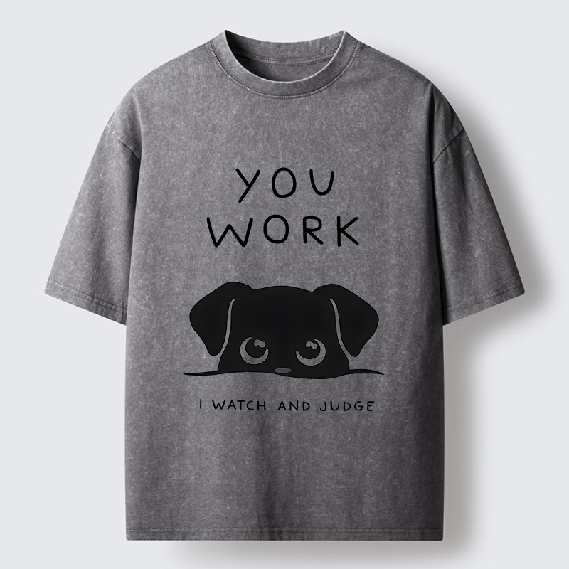 Tokyo-Tiger Dog Watching You Washed T-Shirt