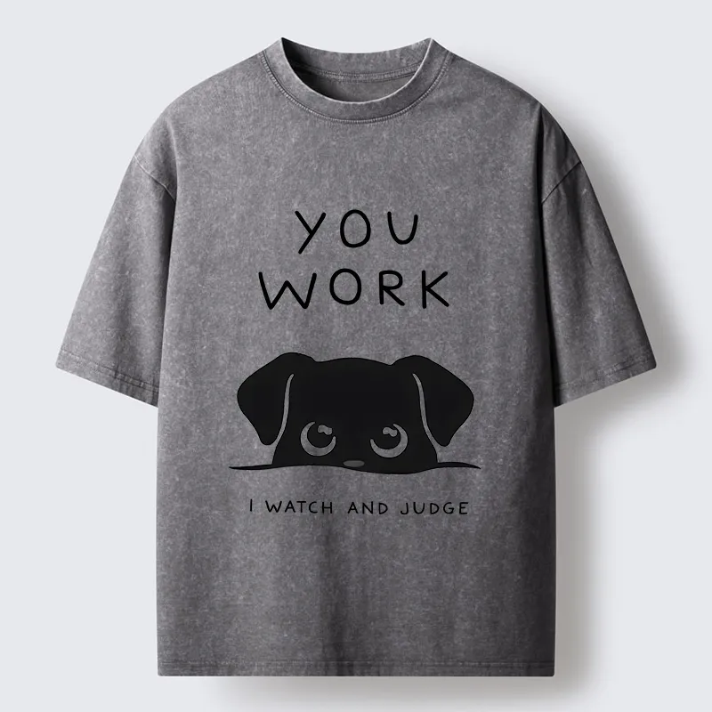 Tokyo-Tiger Dog Watching You Washed T-Shirt