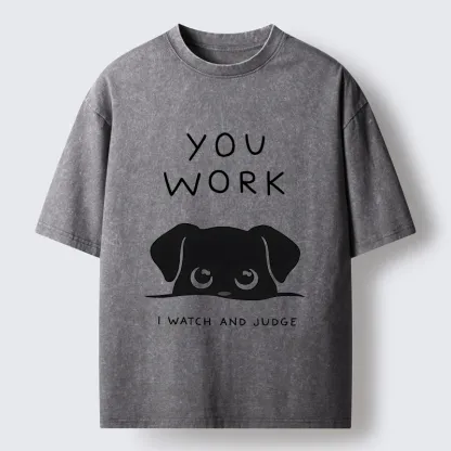 Tokyo-Tiger Dog Watching You Washed T-Shirt