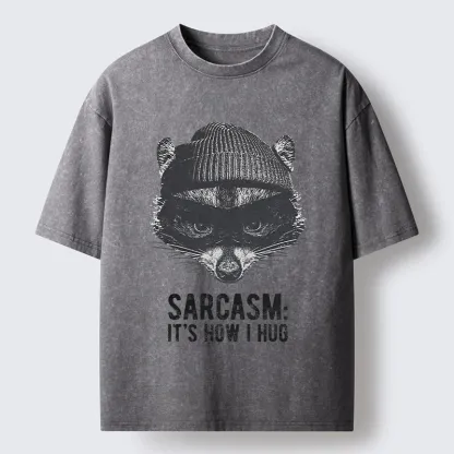 Tokyo-Tiger Raccoon's Sarcasm Washed T-Shirt
