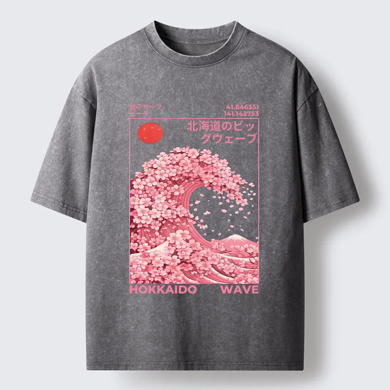 Tokyo-Tiger Sakura Wave Washed T-Shirt