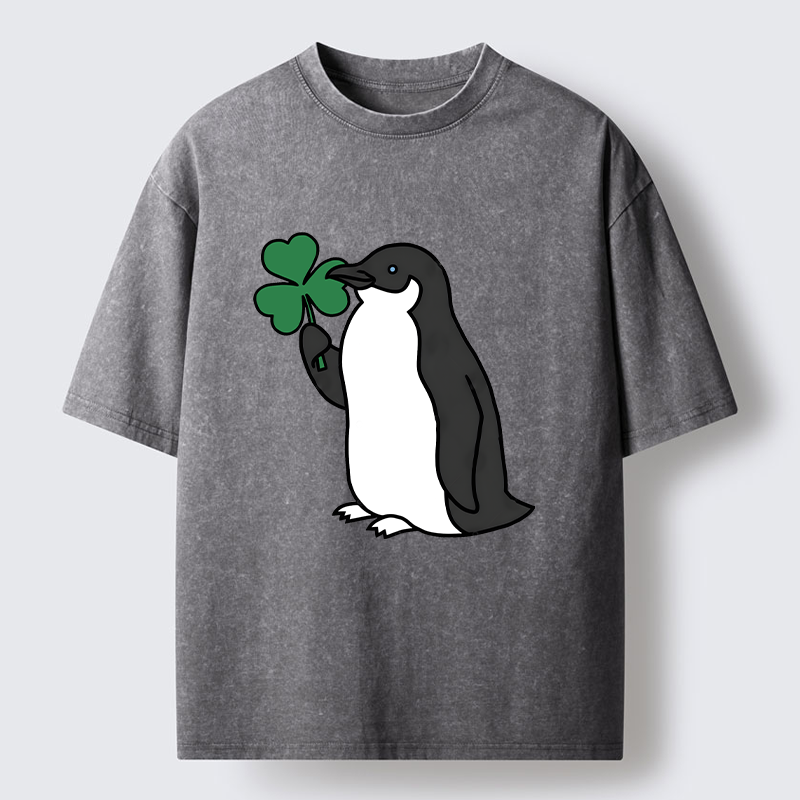 Tokyo-Tiger Penguins And Clover Washed T-Shirt