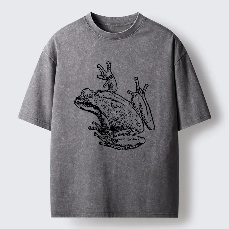 Tokyo-Tiger Frogs Lying On Clothes Washed T-Shirt