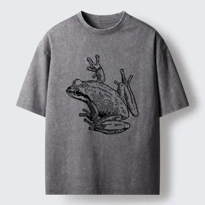Tokyo-Tiger Frogs Lying On Clothes Washed T-Shirt