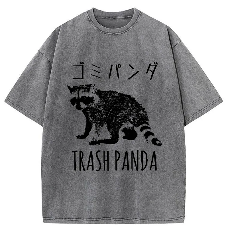 Tokyo-Tiger Funny Trash Panda Washed T-Shirt