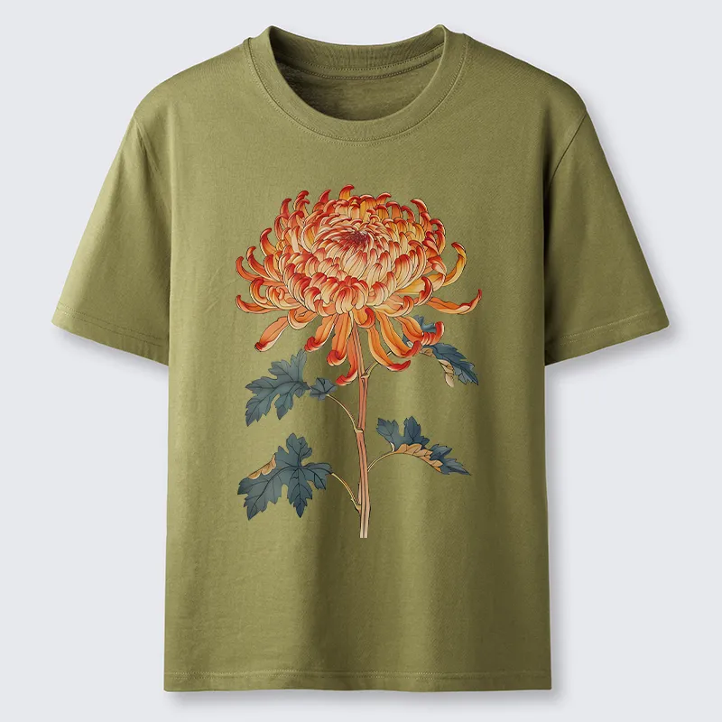 Tokyo-Tiger Japanese Chrysanthemum Flower Classic T-Shirt Sale