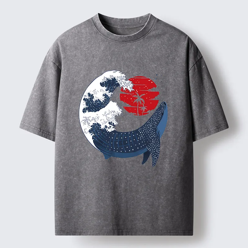 Tokyo-Tiger Japanese Whale Washed T-Shirt