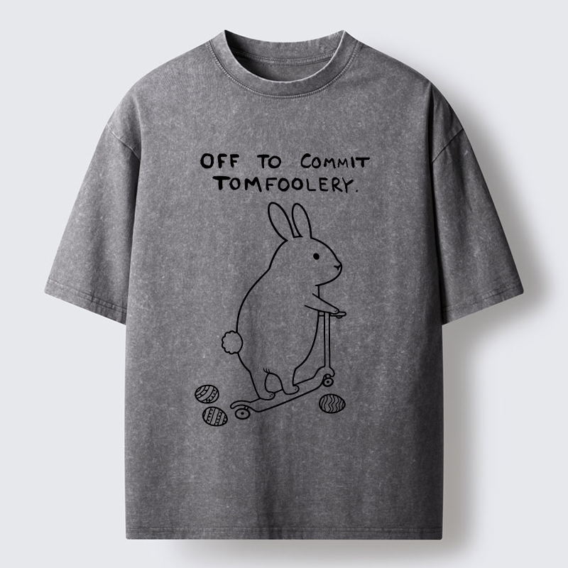 Tokyo-Tiger Rabbit Goes To Play Pranks Washed T-Shirt