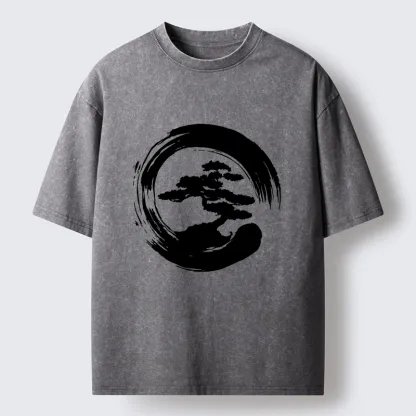 Tokyo-Tiger Zen Bonsai Washed T-Shirt