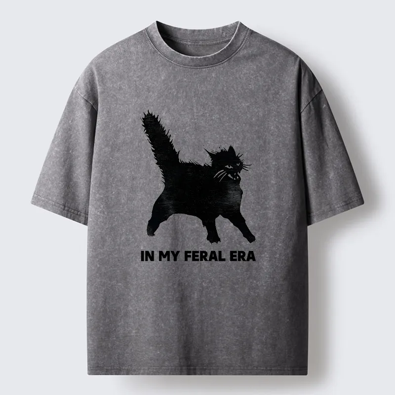 Tokyo-Tiger Wild Black Cat Washed T-Shirt