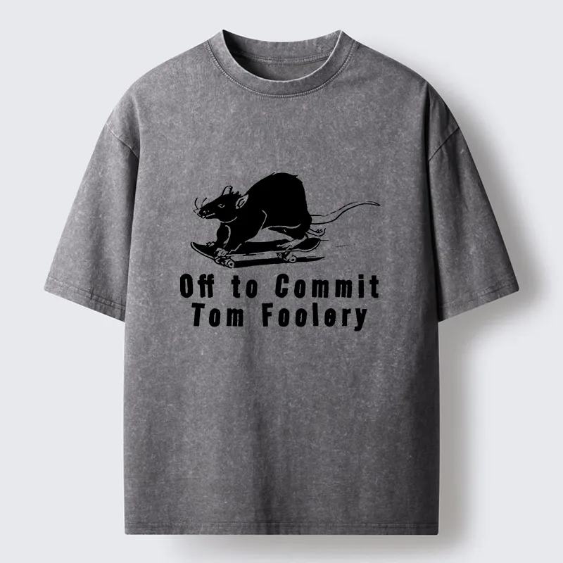 Tokyo-Tiger Mischievous Rat Washed T-Shirt