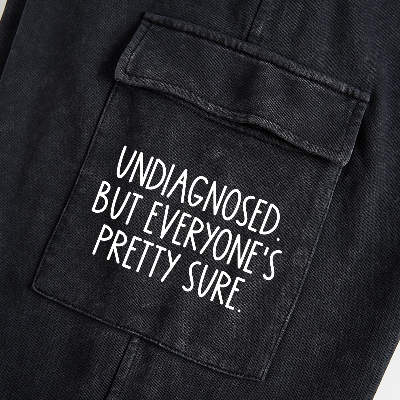 Tokyo-Tiger Self-diagnosed Illness Funny Washed Utility Sweatpants