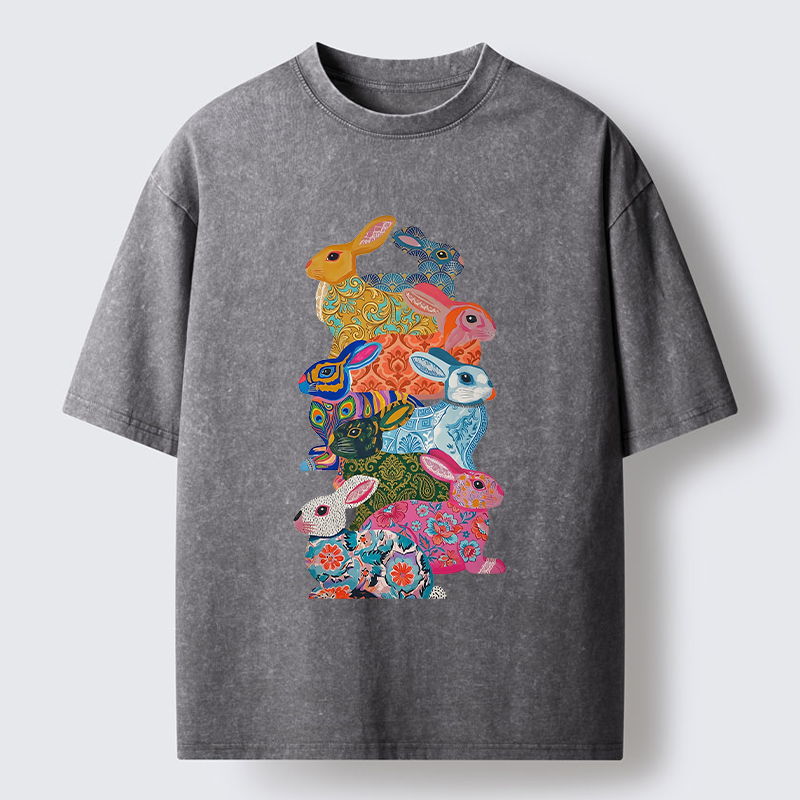 Tokyo-Tiger Easter Bunnys Washed T-Shirt