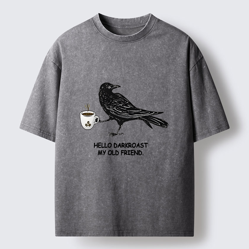 Tokyo-Tiger Raven Funny Washed T-Shirt