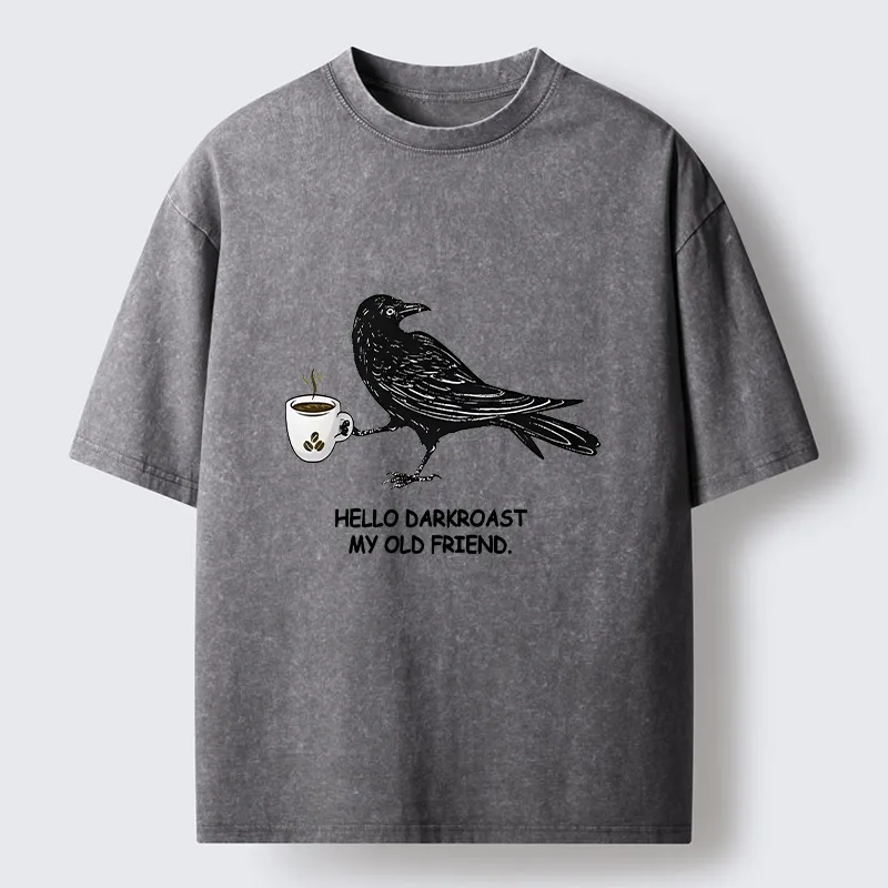 Tokyo-Tiger Raven Funny Washed T-Shirt