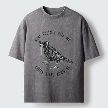 Tokyo-Tiger Clever Crow Washed T-Shirt